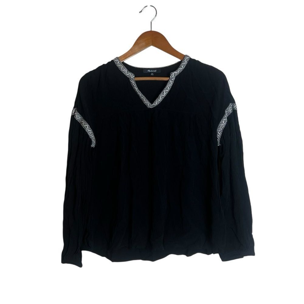 Madewell black long sleeve blouse. Size xs